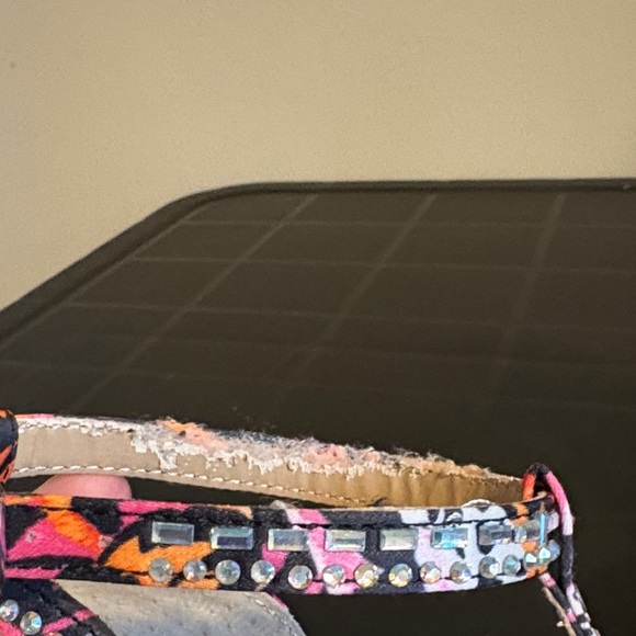 Thalia Sodi Multicolor Geometric Sparkle Platform Heels Peep Toe Size 6 - Picture 5 of 6